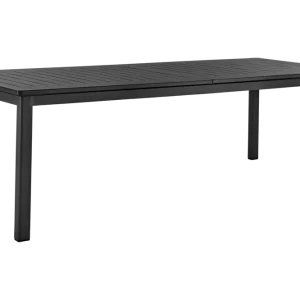 Gartentisch Lomma XL 260 bis 380 x 100 cm erweiterbar Aluminium schwarz Neu